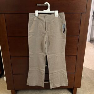 NWT- INC tan wide leg linen pants size 6petite